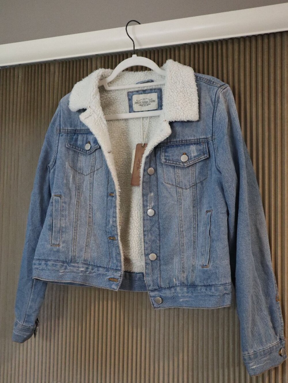 NWT Ashley Vintage Charm Fleece Lined Denim Jacket, L